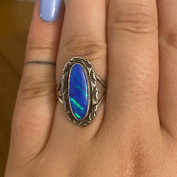 Opal Sterling Silver Ring - Picture 1 of 4
